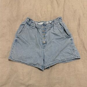 Loft Blue High-Waisted Jean Shorts with Relaxed Fit